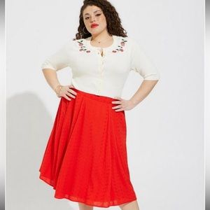 Retro Chic Eyelet Aline Skirt